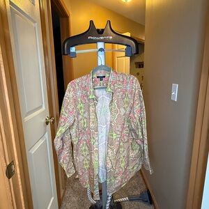 **Like New Lands' End Paisley Button-Up Shirt - 22W